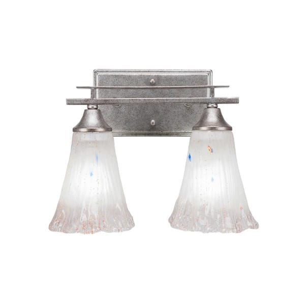 Unbranded Ontario 13.5 in. 2-Light Aged Silver Vanity Light
