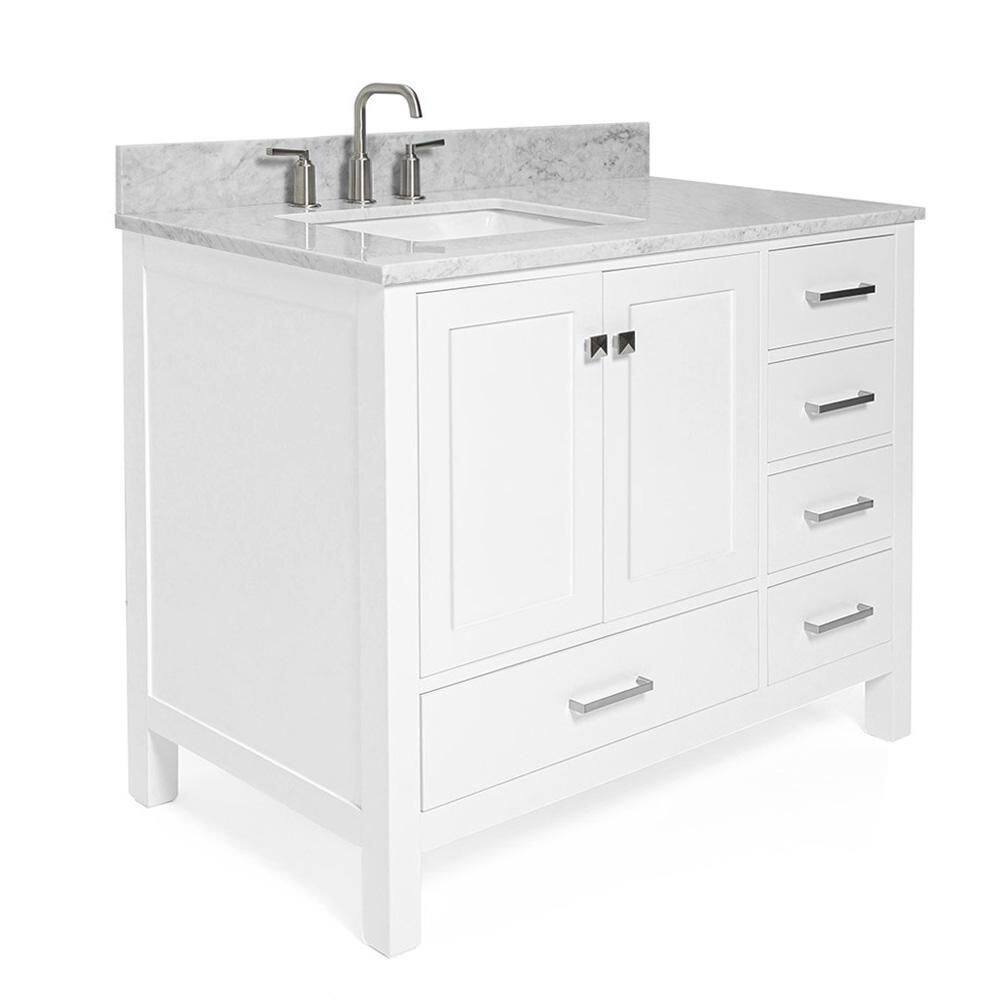 Cambridge 43" White Marble Top Single Basin Vanity Set