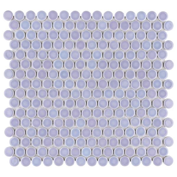 Merola Tile Hudson Penny Round Cobalt 12 in. x 12-5/8 in. x 5 mm Porcelain Mosaic Tile (10.74 sq. ft. / case) Merola Tile Hudson Penny Round Cobalt 12 in. x 12-5/8 in. x 5 mm Porcelain Mosaic Tile (10.74 sq. ft. / case)