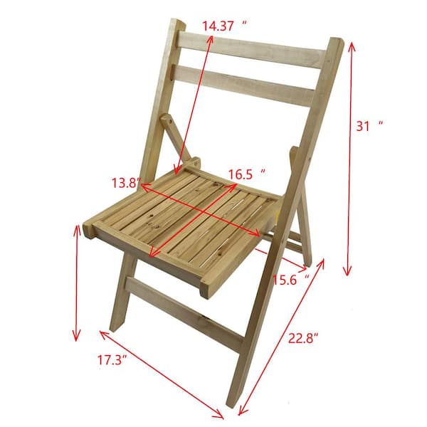 TIRAMISUBEST Folding Wood Outdoor Dining Chair Special Event Chair 