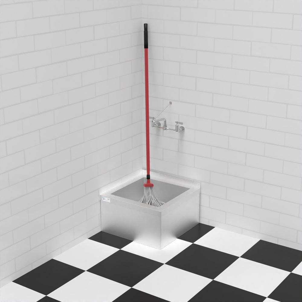 Stainless Steel 24" Utility Mop Sink with Wall Mount