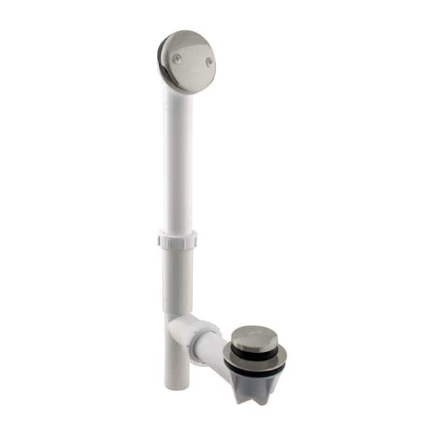 Westbrass 1-1/2 in. Poly Adjustable Tip-Toe Bath Waste and Overflow, Satin Nickel
