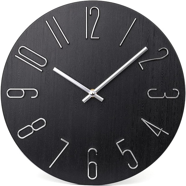 Cubilan Black Modern Style Wooden Wall Clock M9201H2 The Home Depot