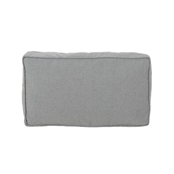 Noble House Brooklyn 12 in. x 20 in. Charcoal Indoor/Outdoor Rectanglular Water Resistant Lumbar Pillow