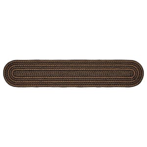 Black & Tan 13 in. W x 72 in. L Oval JuteTable Runner