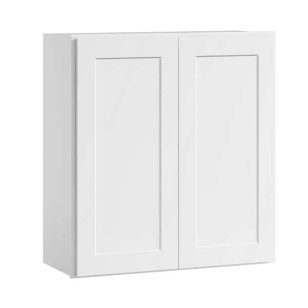 33 in. W x 12 in D x 42 in. H in. Shaker White Plywood Ready to Assemble Kitchen Wall Cabinet with Doors and Shelves