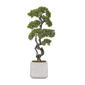Vintage Home Artificial Faux Bonsai Tree 56'' High Fake Plant Real Touch with Stylish Plastic Planter