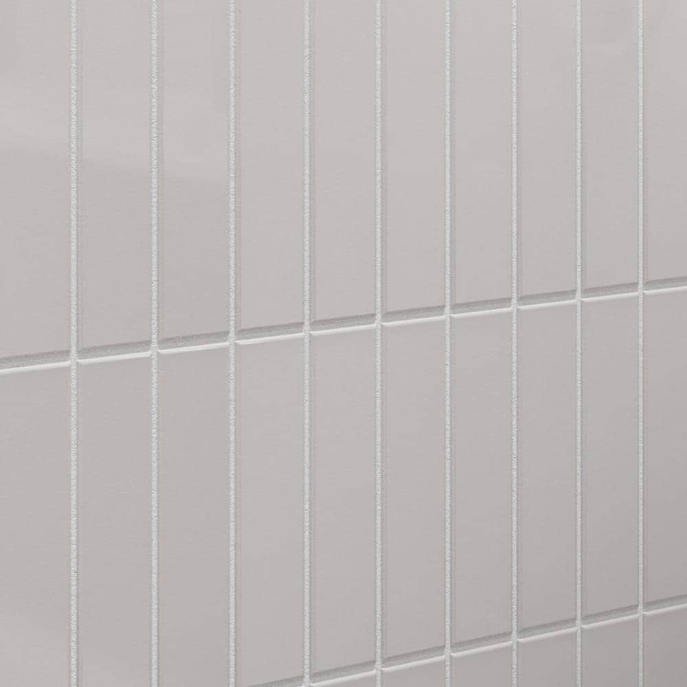 Misty Gray Gloss 2x8 Glass Subway Tile