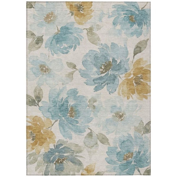 Chantille Machine Washable Indoor/Outdoor Abstract ACN3014 Ivory 10 ft. x 14 ft. Area Rug