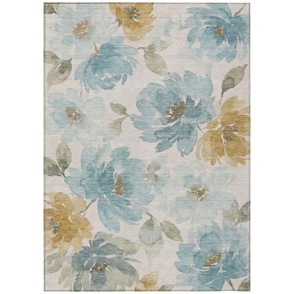 Chantille Machine Washable Indoor/Outdoor Abstract ACN3014 Ivory 3 ft. x 5 ft. Area Rug