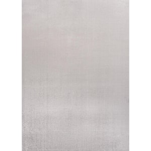 Twyla Classic Light Gray 3 ft. x 5 ft. Solid Low-Pile Machine-Washable Area Rug