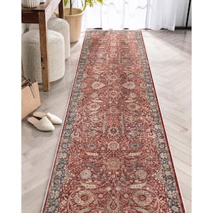 Red 2 ft. 3 in. x 24 ft. 9 in. Asha Liana Vintage Persian Oriental Runner Area Rug