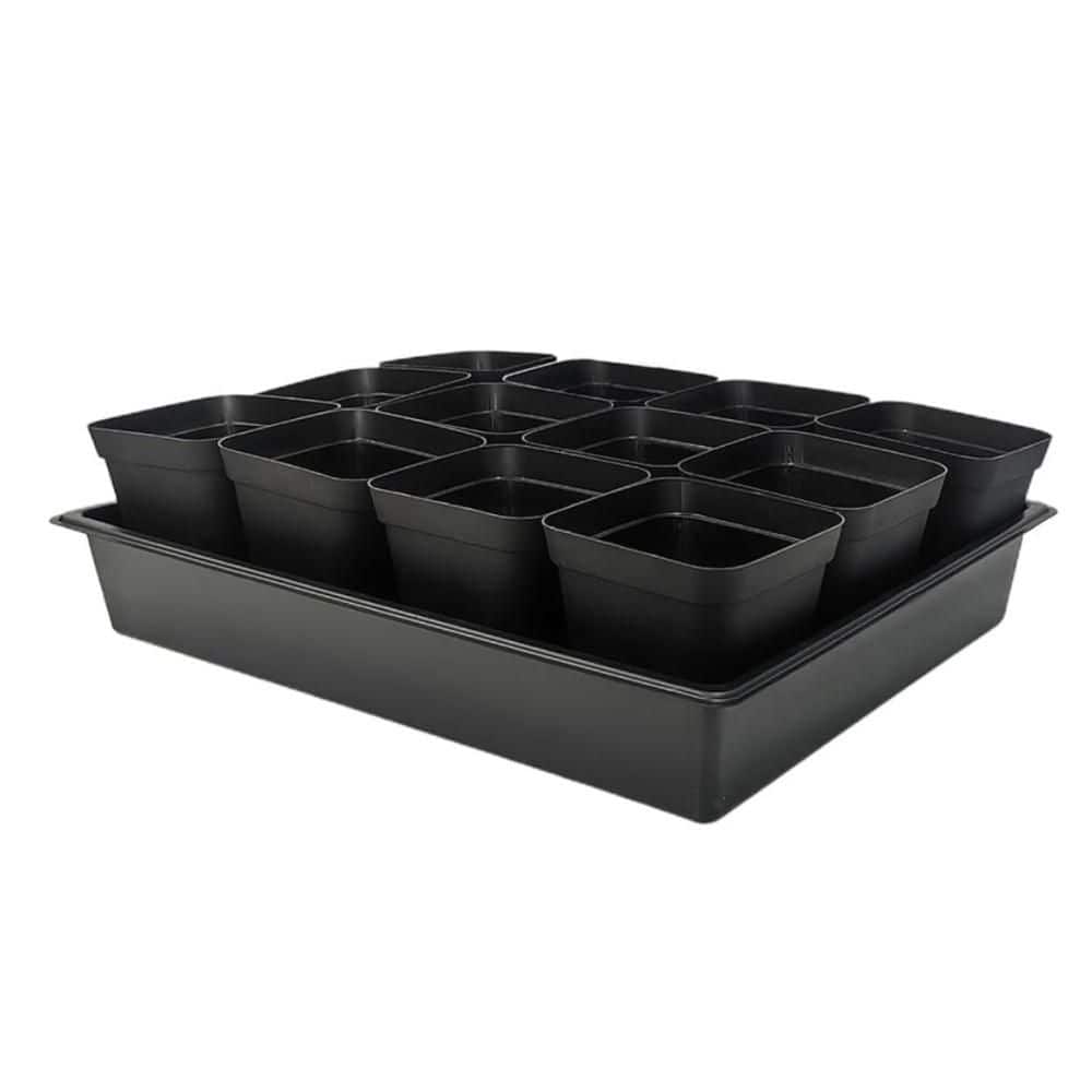 60-Pack 3.5 in. Square Nursery Pots with 5 Pcs Seed Starter Trays, 5-Set Microgreenings Planter Nursery Propagation price history on PriceWatchPro