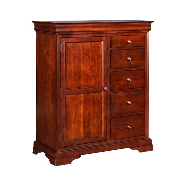Benjara 20.98 in. Brown 5-Drawer Wooden Chest of Drawers