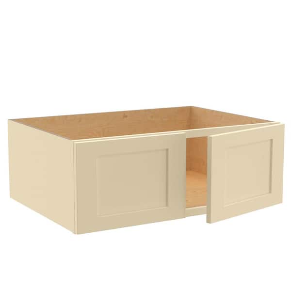 Home Decorators Collection Newport 33 in. W x 24 in. D x 12 in. H Assembled Plywood Wall Bridge Kitchen Cabinet in Blended Cream with Soft Close