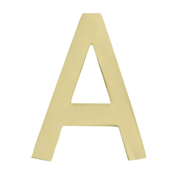 Architectural Mailboxes 4 in. Polished Brass House Letter A 3582PB-A ...