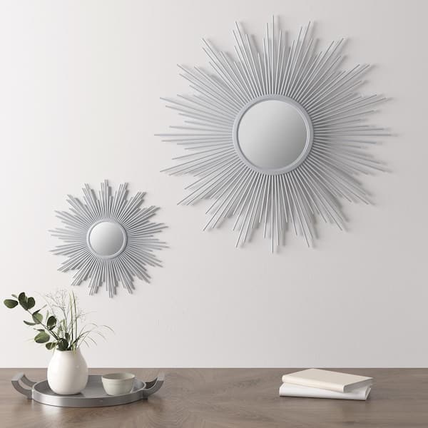Fiore 29.5 in. W 29.5 in. H Silver Wall Mirror