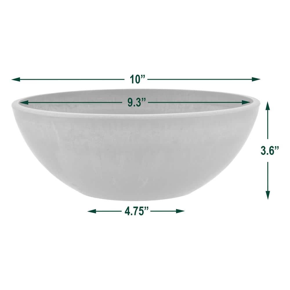 Arcadia 10" Dark Charcoal Recycled Garden Bowl Planter
