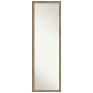 Woodgrain Stripe Mocha 16 in. x 50 in. Non-Beveled Casual Rectangle Wood Framed Full Length On the Door Mirror in Brown