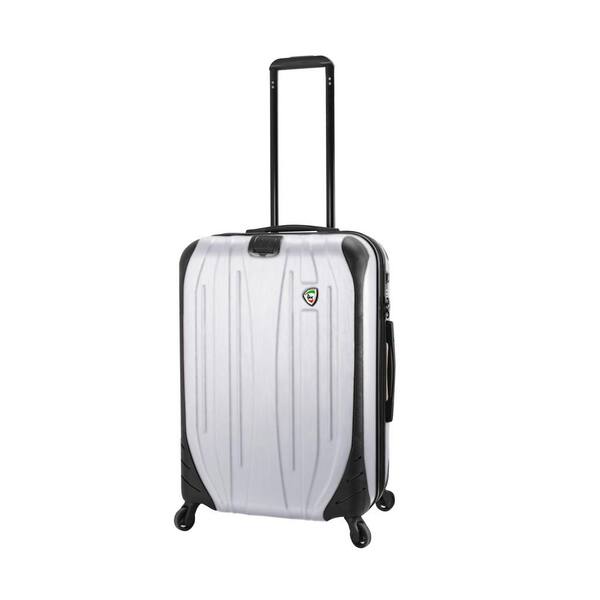 Mia Toro Compaz 24 in. White Hardside Spinner Suitcase