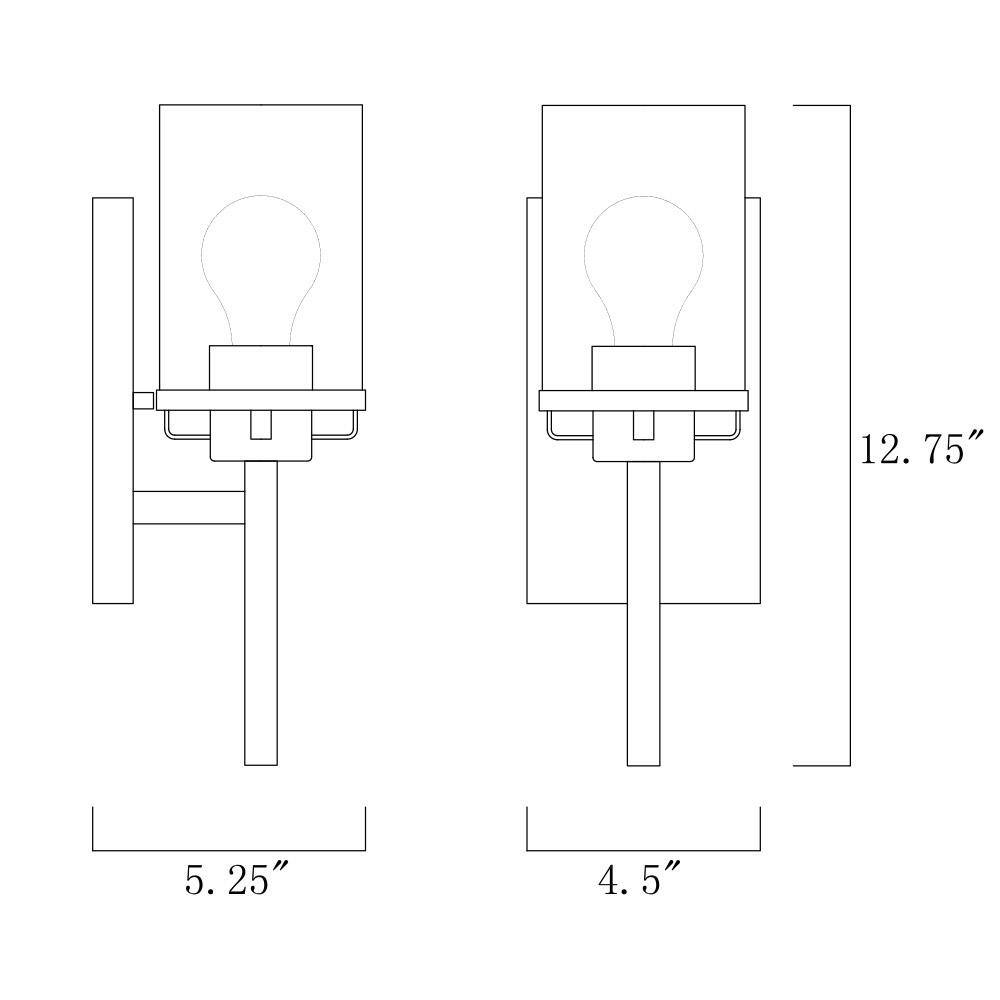 Jedrek Transitional Black Steel Dimmable Wall Sconce