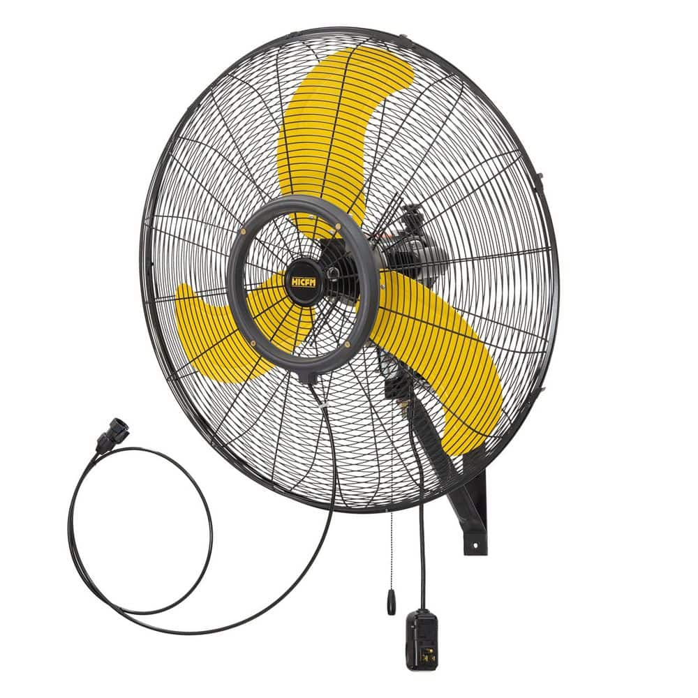 HICFM 30 in. Yellow Outdoor Weatherproof Misting Oscillating Wall Mounted Fan, 9300 CFM, IP44 Motor, GFCI Plug, 3-Speed price history on PriceWatchPro