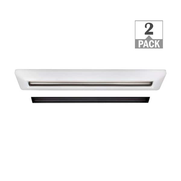 4 ft. White Adjustable CCT Linear LED Flush Mount with Night Light Brushed Nickel Or Oil Rubbed Bronze Trims (2-Pack)