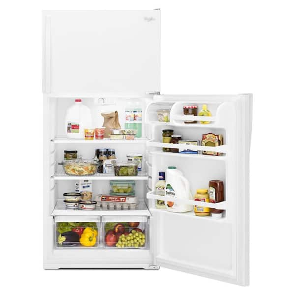 whirlpool 14.3 cu ft top freezer refrigerator in white