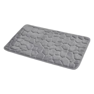 Terry Light Gray 24 in. x 40 in Microfiber Memory Foam. 2-Piece Set Large  Bath Mat Set YMB011741 - The Home Depot