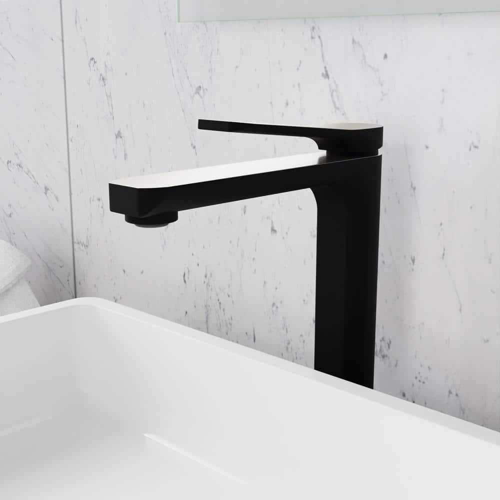 Matte Black and Brushed Nickel Single Handle Bathroom Faucet