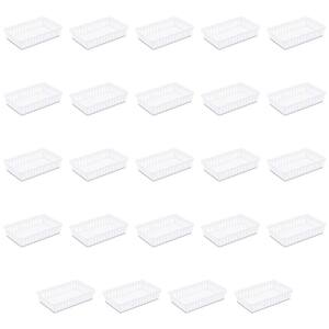 Small Convenient Home 0.3 Qt. Storage Basket Organizing Tray, White (24-Pack)