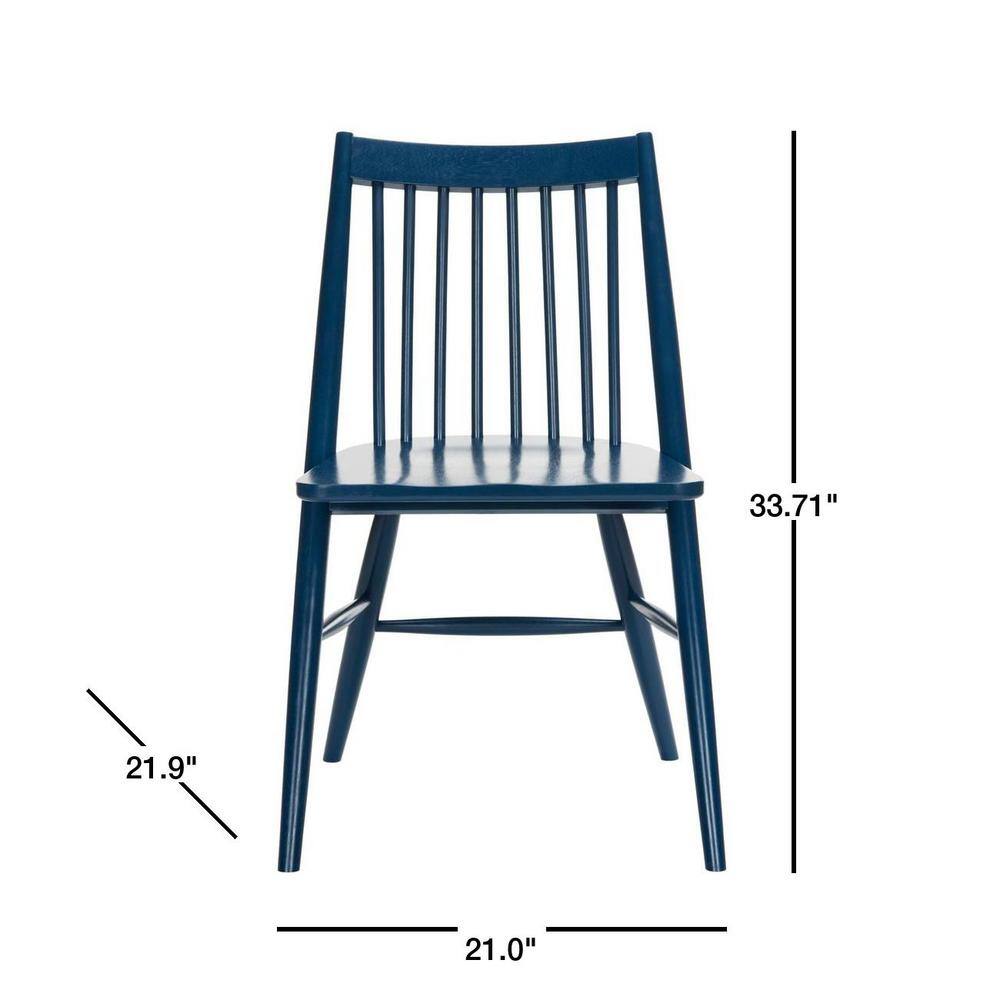 Navy High Back Wood Windsor Side Chair