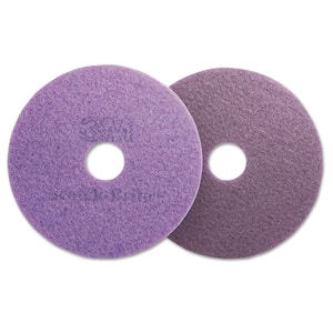 Diamond Floor Pads, Burnish/Buff, 20 in. Dia, Purple, (5-Carton)