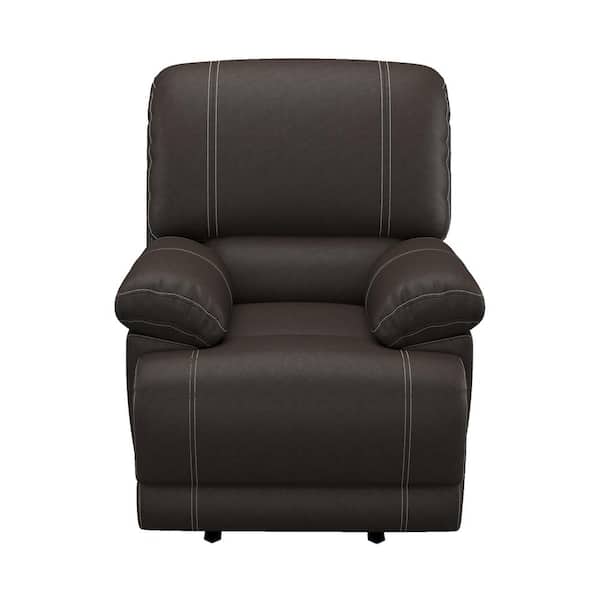 EVERGLADE HOME Oriole Brown Faux Leather Arm Chair