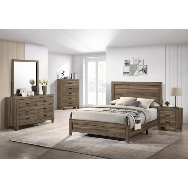 Best Quality Furniture Donna 3-Piece Dark Walnut Full Panel Bedroom Set  DON-F3 - The Home Depot