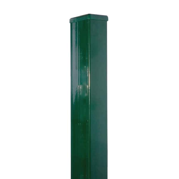 Unbranded 6 ft., 9 in. x 2.3 in. x 1.5 in. 14-Gauge Green C Powder Coated Galvanized Steel Post