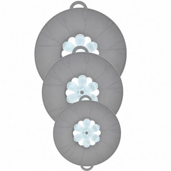 3-Piece Silicone Lids Set, Microwave Splatter Cover, Multi-Function Kitchen Covers, Fridge Safe, Dishwasher Safe