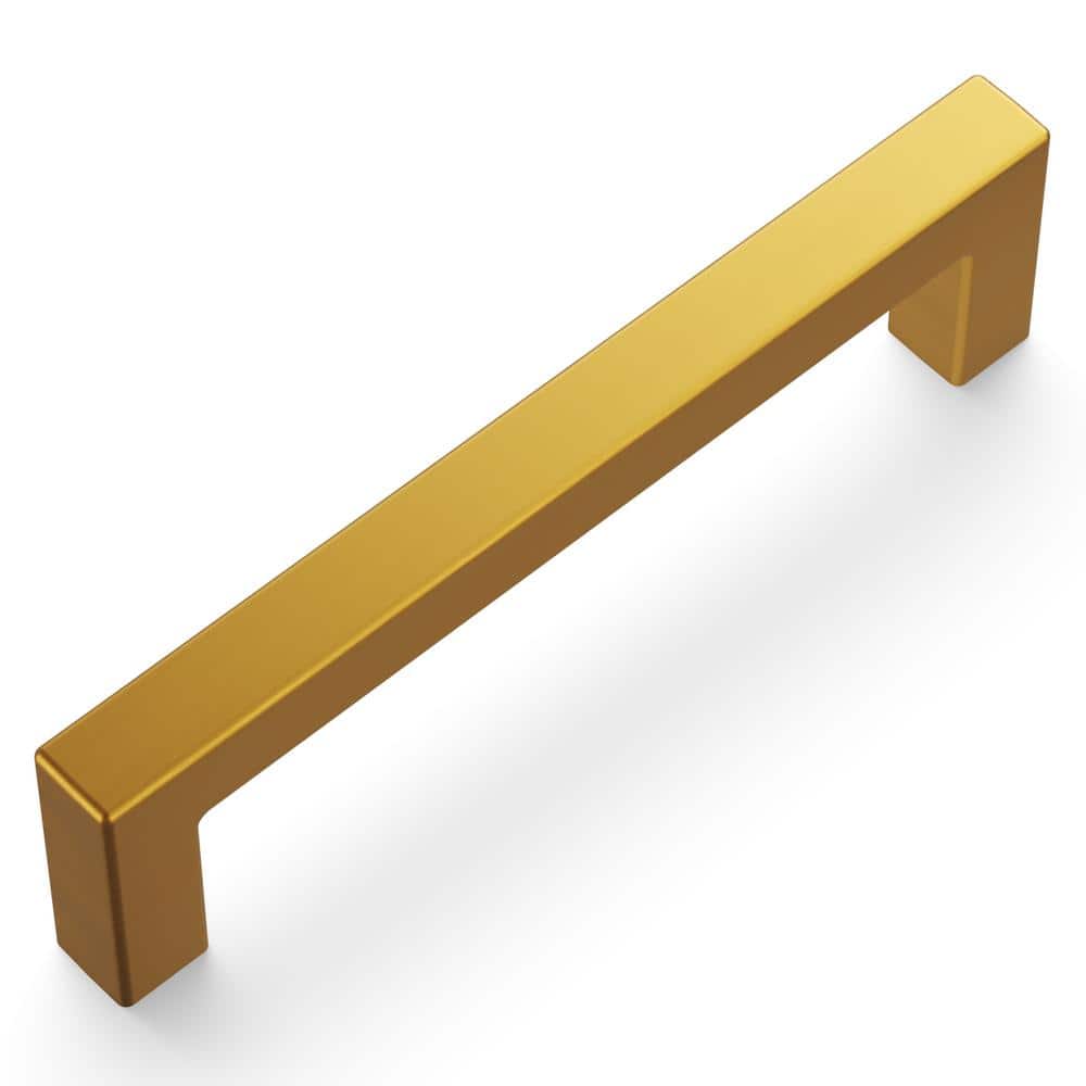 Modern Brushed Golden Brass Cabinet Handle Pulls with Mounting Hardware