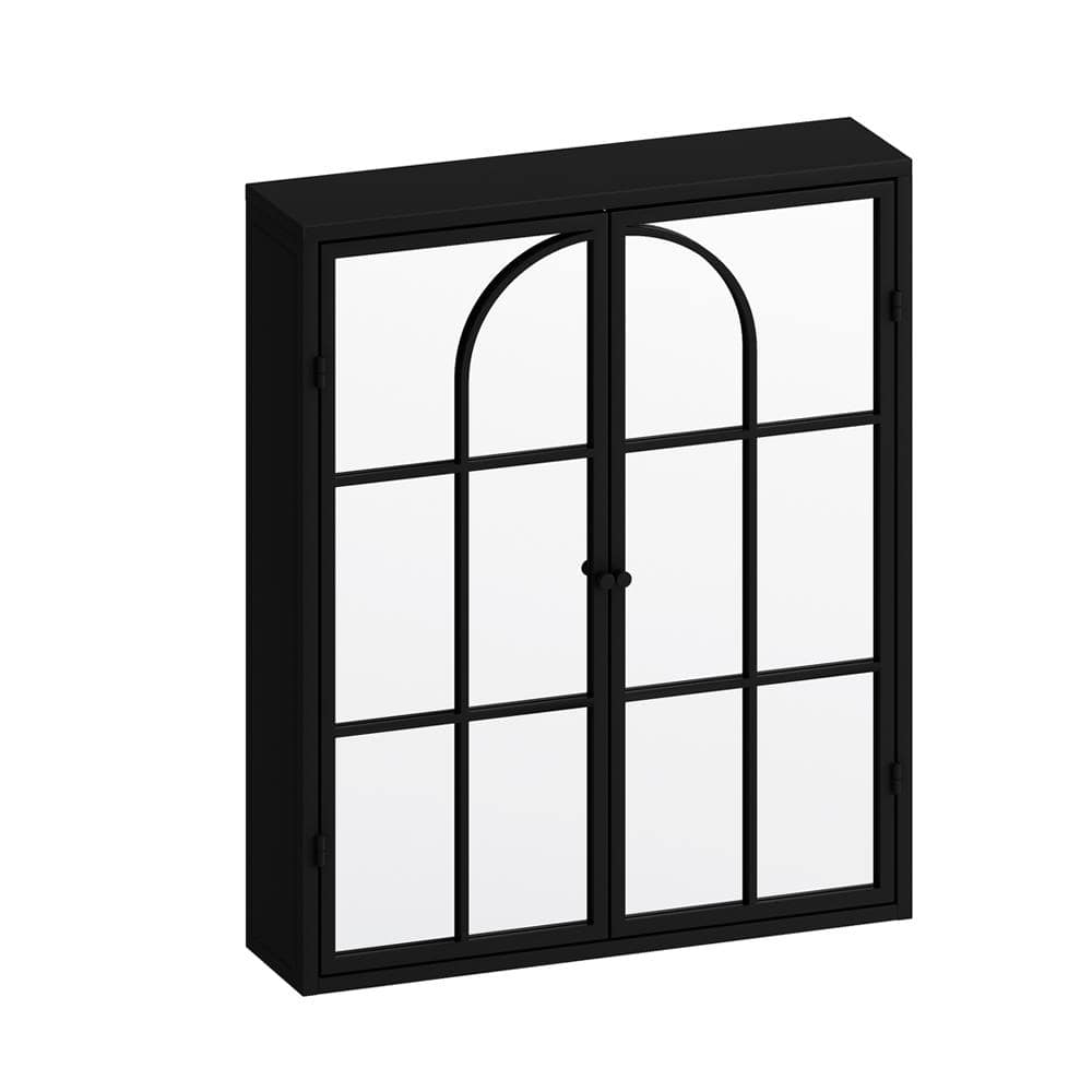 23.62 in. W x 5.91 in. D x 27.56 in. H Bathroom Storage Wall Cabinet in Bla