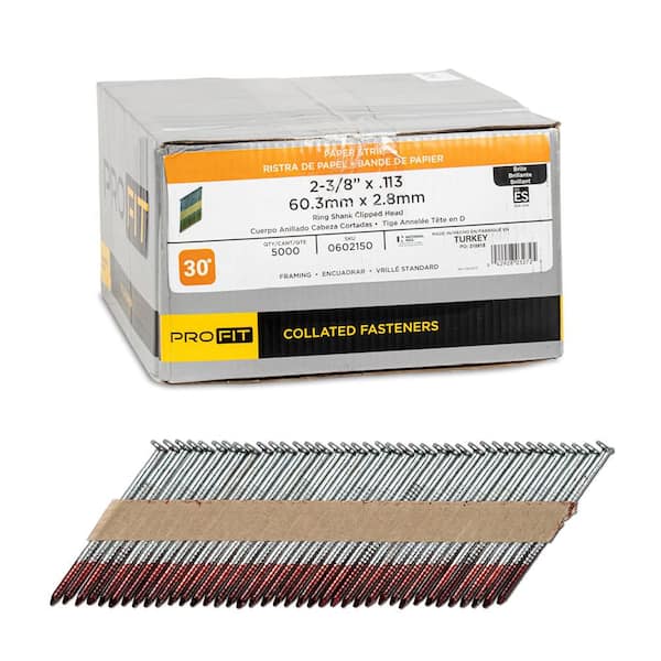 2-3/8 in. x 0.113 30° Bright Finish Ring Shank Paper Tape Framing Nails (5000-Per Box)