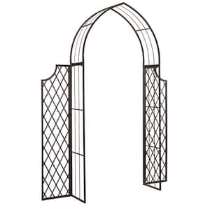 Jaida 87.8 in. x 68.5 in. Outdoor Iron Arbor