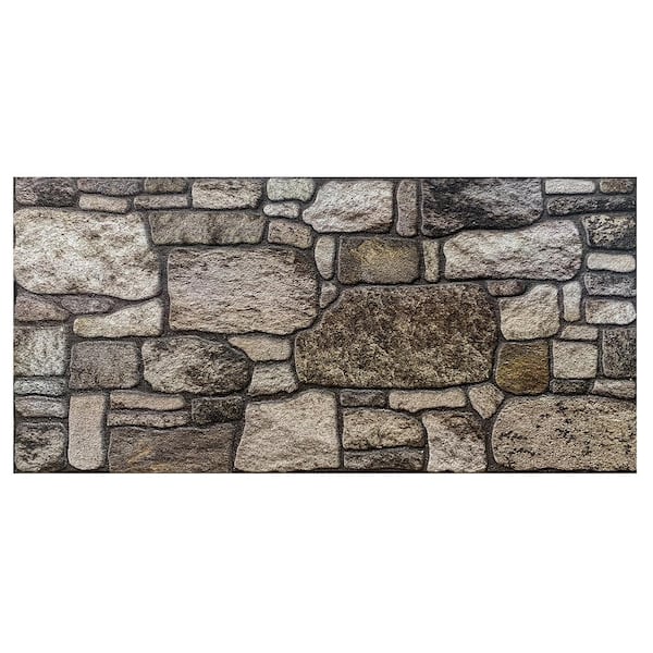Dundee Deco 4/5 in. x 3-1/4 ft. x 1-3/5 ft. Taupe Grey Multi-Colored Faux Stone Styrofoam 3D Decorative Wall Paneling 5-Pack