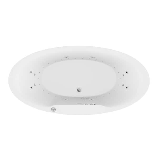 Heidi 68 in. Acrylic Flatbottom Whirlpool and Air Bathtub in White