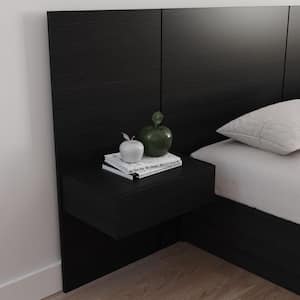 Milano Black 1 Drawer Floating Nightstand Extension Panels (Set of 2)