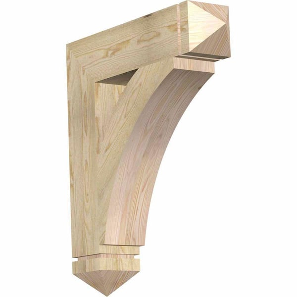 Ekena Millwork 6 in. x 32 in. x 28 in. Douglas Fir Thorton Arts and Crafts Rough Sawn Bracket