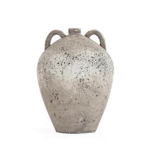 Terracotta Grey 2 Handle Decorative Vase