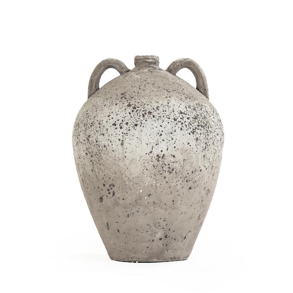 Zentique Terracotta Grey 2 Handle Decorative Vase