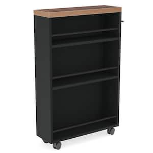 Scott Black Storage Cart with Rolling Wheels and Handle for Kitchen, Dinning Room