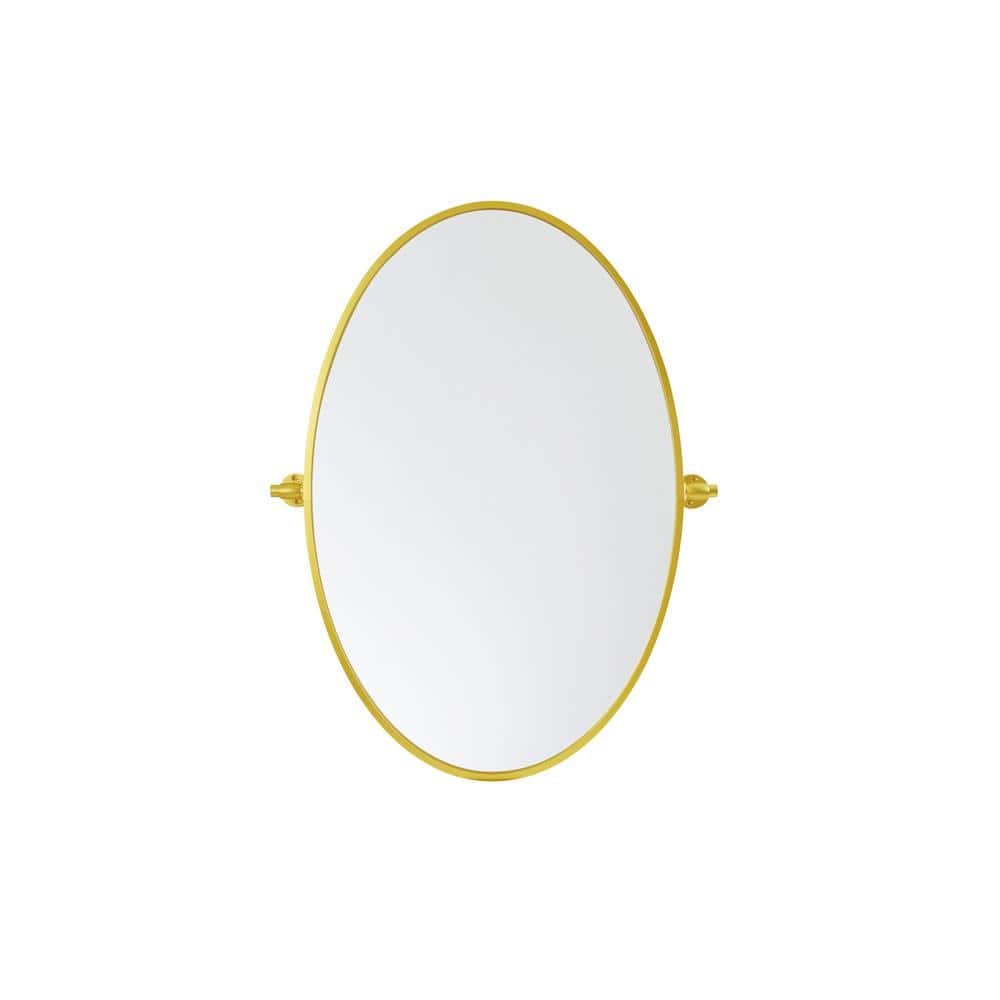 Timeless Home 21 in. W x 32 in. H Aluminum Gold Pivot Mirror