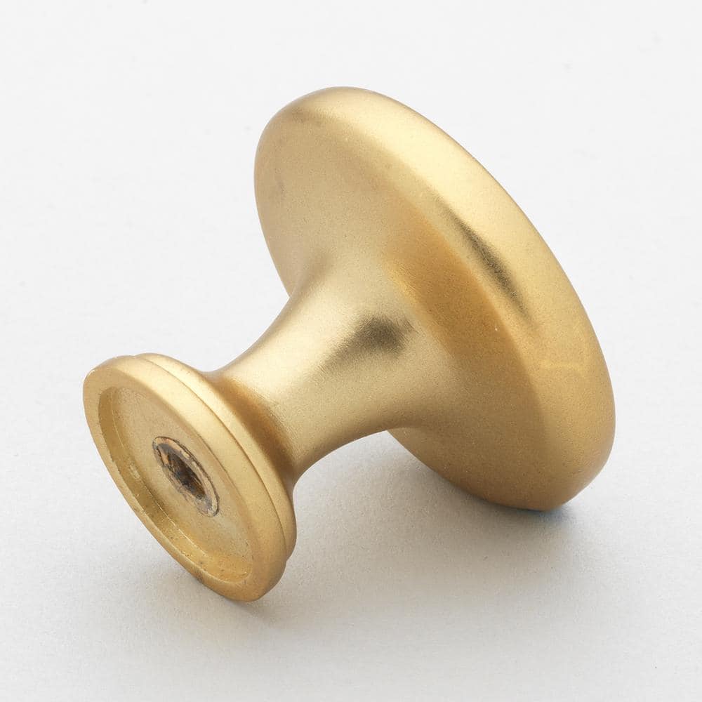 Polished Brass Round Cabinet Knobs with Mounting Hardware, 1.25 in, Pack of 10
